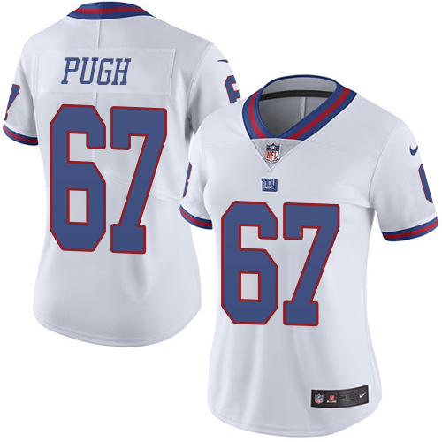 Women's Limited Justin Pugh Nike Jersey White - #67 Rush NFL New York Giants